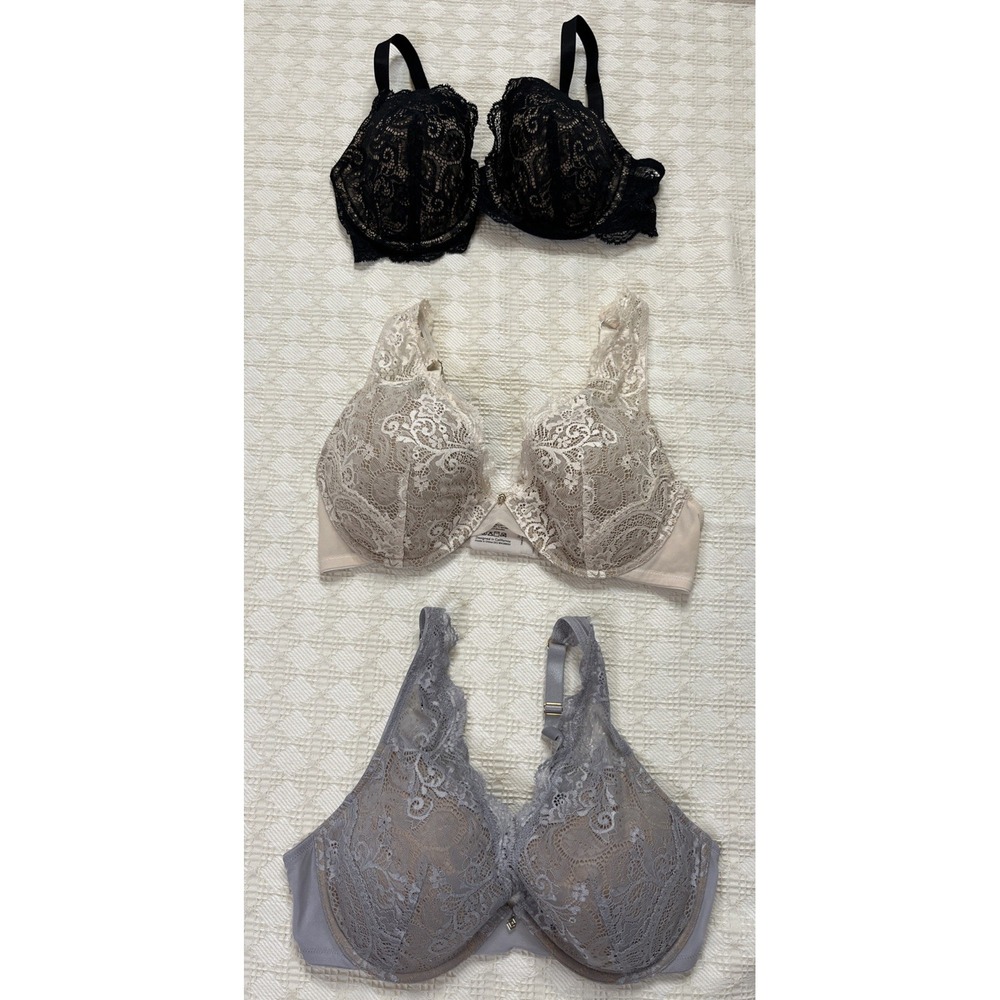 ThirdLove 24/7 Lace Contour Plunge Bra 36 D Underwire Lined Lot Of 3 Clean
